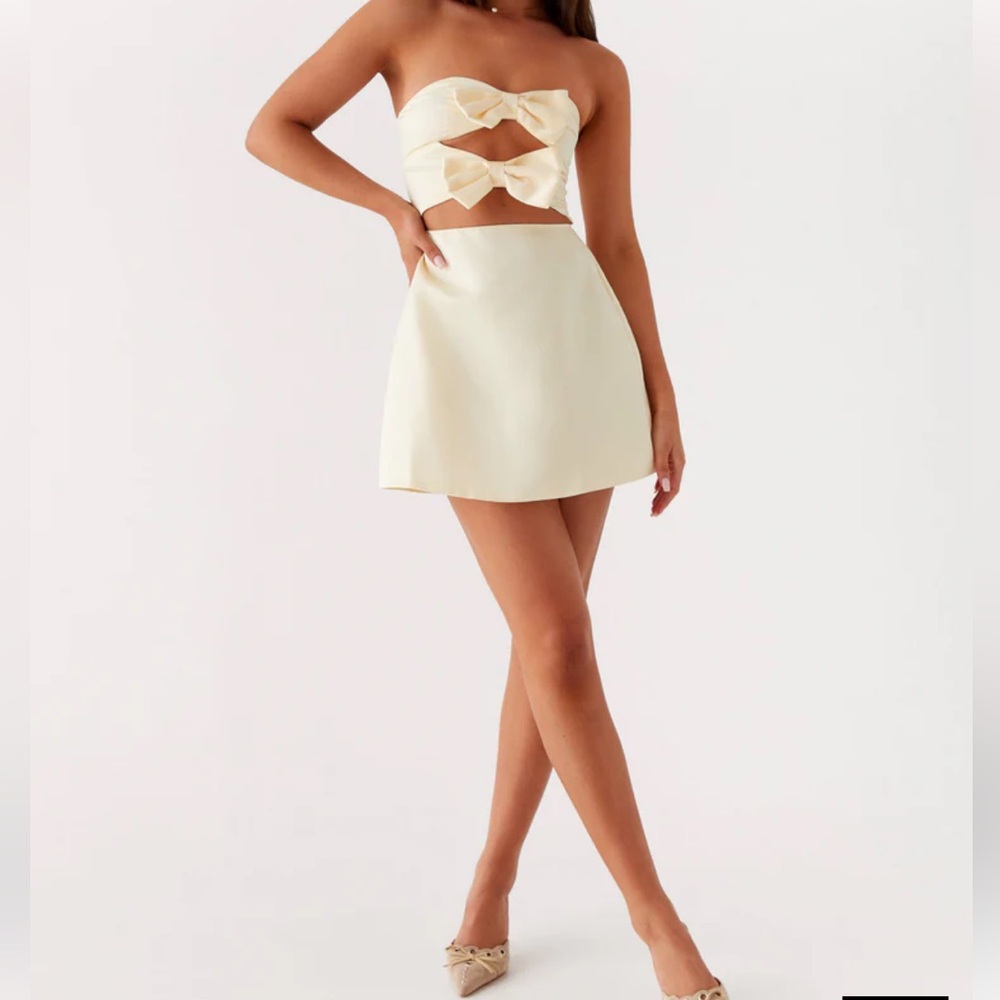Girl Crush Bow Mini Dress - Lemon